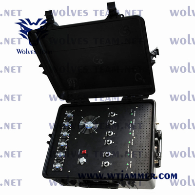Alimentazione elettrica dell'emittente di disturbo di UHF/VHF 220V all'emittente di disturbo del walkie-talkie 5G di DC12V 4G 3G 2G 5G WiFi 2.4G/5GHZ GPSL1-L5