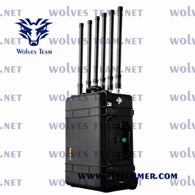Alimentazione elettrica dell'emittente di disturbo di UHF/VHF 220V all'emittente di disturbo del walkie-talkie 5G di DC12V 4G 3G 2G 5G WiFi 2.4G/5GHZ GPSL1-L5