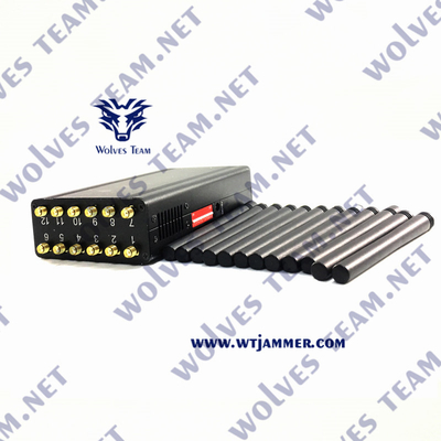 12 stampo tenuto in mano di frequenza ultraelevata Lojack di VHF di GSM CDMA 3G 4G 5G WIFI GPS del telefono cellulare dell'emittente di disturbo del segnale delle bande 30 metri