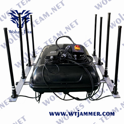 Emittente di disturbo antiurto del segnale del telefono cellulare 5G di VHF WIFI5.8g di Walky-film sonoro UHF800/900 dell'emittente di disturbo del veicolo di alto potere