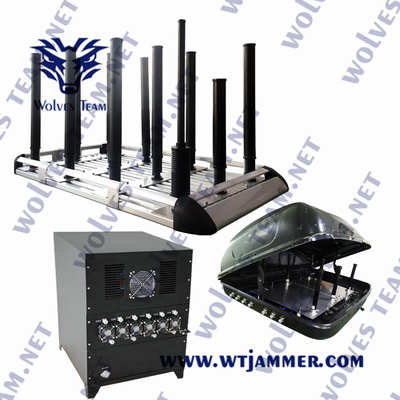 Jammer del segnale della bomba del telefono cellulare antiurto Potente 1500W Bande complete 20MHz-11GHz Jammer del segnale