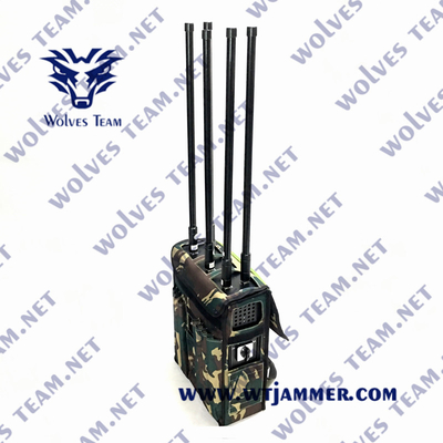 Copertura potente dello stampo di GPS GSM DCS 3G 4G 5G dell'emittente di disturbo del telefono cellulare dello zaino IP65 fino a 150m