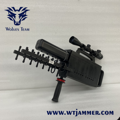 80W Handheld UAV Frequency Jammer 1500m-2000 metri costruito in antenna