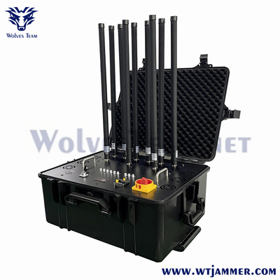 300M Potenza elevata Portatile 8 canali Militare Drone telefono cellulare Bomb Signal Jammer