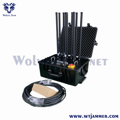 300M Potenza elevata Portatile 8 canali Militare Drone telefono cellulare Bomb Signal Jammer