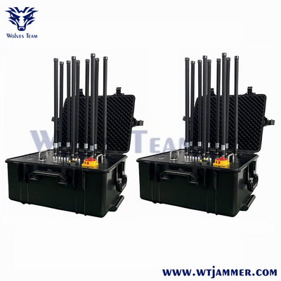 300M Potenza elevata Portatile 8 canali Militare Drone telefono cellulare Bomb Signal Jammer