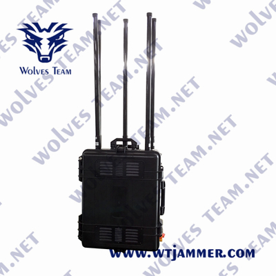 Controllo software Bomb IED Militare Segnale wireless Jammer Shockproof Impermeabile all'aria aperta 1000 metri