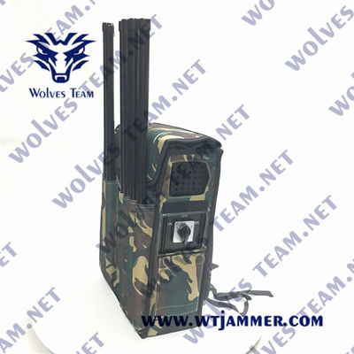 comprare 8 bande 120W Alta potenza VHF UHF 2G 3G 4G Wifi Backpack Signal Jammer per militari online manufacture