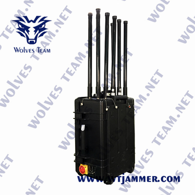 100 Watt Portatile 4 bande Drone Signal Jammer IP65 impermeabile GPSL1 WIFI2.4G WIFI5.8G Signal Jammer