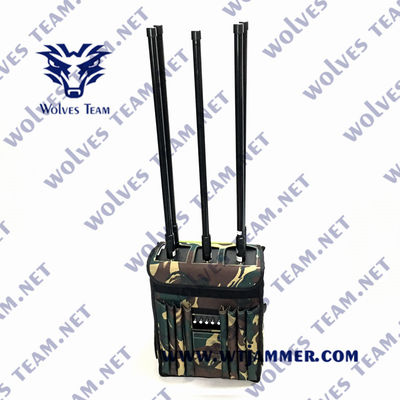 comprare Disturbatore di segnale per zaino con antenna omnidirezionale per GSM 3G 4G 5G GPS WIFI UHF VHF fino a 200 metri di raggio d'azione online manufacture