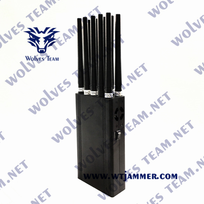 Disturbatore di segnale RF portatile a 16 antenne per telefoni cellulari 2G 3G 4G 5G WIFI GPS, blocco 20 metri