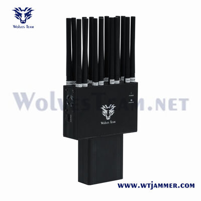 comprare 16 Bands 2G 3G 4G 5G WiFi UHF VHF GPS Lojack Handheld Type Cell Phone Signal jammer online manufacture
