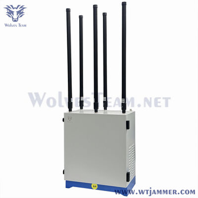 comprare 600w 10 Bands Waterproof Adjustable High Power 2g 3G 4G WiFi VHF UHF Military Customize Frequency Signal Jammer online manufacture