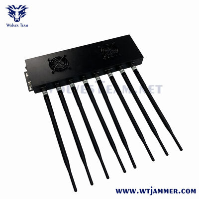 comprare 8 antenne High-Power Signal Jammer, Desktop 2G/3G/4G/5G WiFi GPS Blocker con ventilatori di raffreddamento doppio fabbricazione online