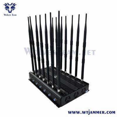 comprare Jammer di segnale ad alta potenza con 12 antenne | Blocca i segnali 2G/3G/4G/5G, WiFi, GPS e droni fabbricazione online