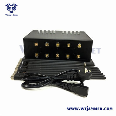 comprare Stile nero 10 antenne di potenza regolabile di segnale di jammer blocco 2G / 3G / 4G / 5G, WiFi, GPS e drone fabbricazione online