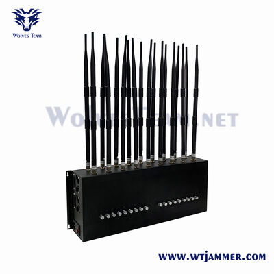 comprare Silver Style 16 Channel Industrial Signal Jammer Controllo indipendente a manopole bloccante del segnale wireless fabbricazione online