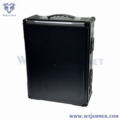 comprare Portable briefcase High Power Signal Jammer Full Band 2G 3G 4G 5G WiFi GPS anti-drone bloccante del segnale fabbricazione online
