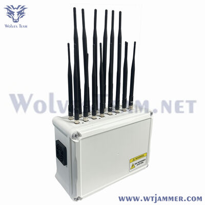 comprare 12 canali IP65 Waterproof Signal Jammer Full Band 2G 3G 4G 5G WiFi GPS Anti-Drone RF Signal Blocker fabbricazione online