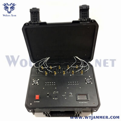 comprare 10 canali di alta potenza portabile segnale jammer, Pelican Case RF Blocker per anti-Eavesdropping & anti-Drone fabbricazione online