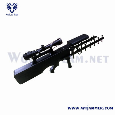 comprare Dual Antenna Handheld Anti-Drone Jammer Gun, Long-Range 1.5G/2.4G/5.8G Portable RF Blocker per la sicurezza tattica fabbricazione online