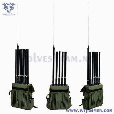 comprare 10 canali High Power Backpack Design RF Signal Jammer per GPS & WIFI & Anti-Drone fabbricazione online