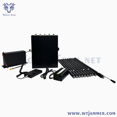 comprare 10 canali High Power Backpack Design Wide Coverage Signal Jammer per GPS & WIFI & Anti-Drone fabbricazione online