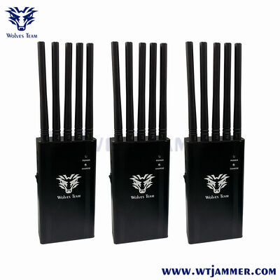 comprare Blocco segnale GPS/2G/3G/4G/WiFi portatile a 5 canali da 10 W fabbricazione online