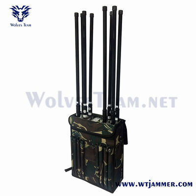 comprare 8 canali High Power RF Backpack Signal Blocker per GPS & WIFI & Anti-Drone & Anti-IED Shielding fabbricazione online