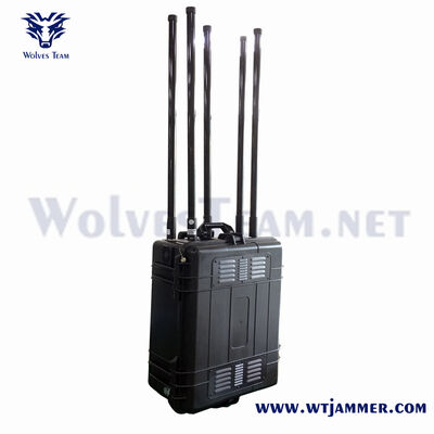 comprare 7 bande 350W Brief Case Portable Signal Jammer 30-200M Distanza di protezione fabbricazione online