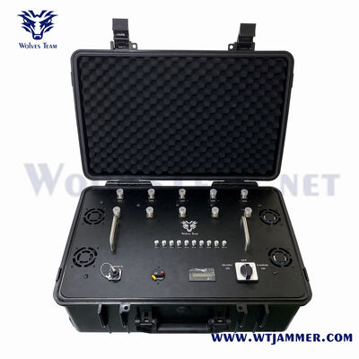 comprare 8 canali 120W portabile handheld signal jammer per la sicurezza mobile e anti-interferenza fabbricazione online