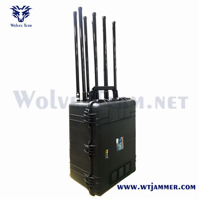 comprare 8 bande portabile cassa del carrello di alta potenza full band signal jammer fabbricazione online