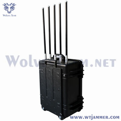 comprare 12 bande 100W portatile valigia RF segnale jammer per applicazioni di sicurezza del sito mobile fabbricazione online