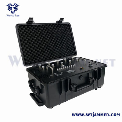 comprare Blocco del segnale RF del carrello con ruote da 7 bande da 80 W per la sicurezza delle conferenze interne fabbricazione online