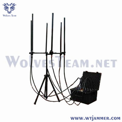 comprare Jammer compatto per segnale valigia da 6 antenne da 300 W per uso di sicurezza temporaneo fabbricazione online