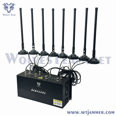 comprare 12 bande High-Power Desktop GPS/WiFi/Drone Signal Blocker, 50-300m di copertura per i siti di sicurezza fabbricazione online