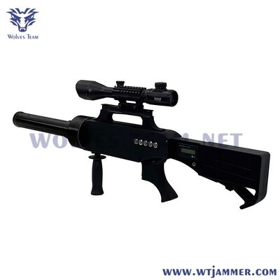 comprare Pistola jammer tattica anti drone a lungo raggio con mirino ottico ad alta precisione Multi bande GNSS 2.4G 5.8G Blocco segnale UAV portatile fabbricazione online