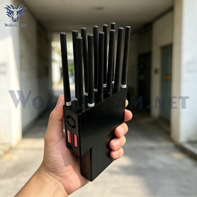 Acquistare Jammer portatile regolabile a 12 antenne da 12W potente per segnali telefonici 2G 3G 4G 5G GPS con display digitale LCD fabbricazione online