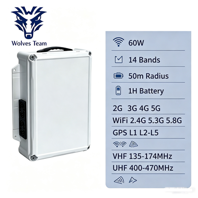 Acquistare Jammer di segnale da desktop da 60W a 14 canali con antenna omnidirezionale per il blocco del segnale cellulare fabbricazione online