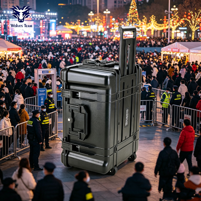 Acquistare Disturbatore di segnale anti-drone di tipo carrello con ruote e batteria integrata per eventi pubblici affollati e assembramenti di massa fabbricazione online