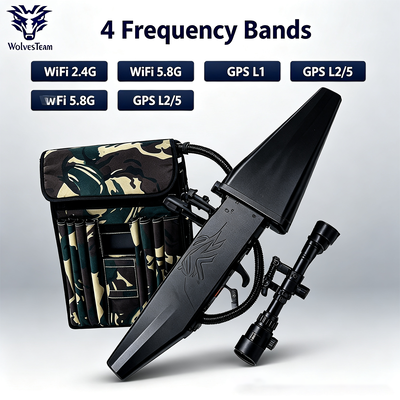 Acquistare Jammer per zaino da 120W 4 bande GPS L1 L2 L5 Dual WiFi 2.4G/5.8G Sistema anti-drone fabbricazione online