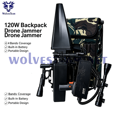 Acquistare 120W Jammer Portatile per Droni da Zaino 4 Bande GPS WiFi per Missioni sul Campo fabbricazione online