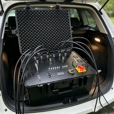 Acquistare Jammer di segnale portatile personalizzabile ad alta potenza con batteria ricaricabile integrata e antenne, installazione temporanea nel bagagliaio del veicolo per luoghi pubblici affollati fabbricazione online