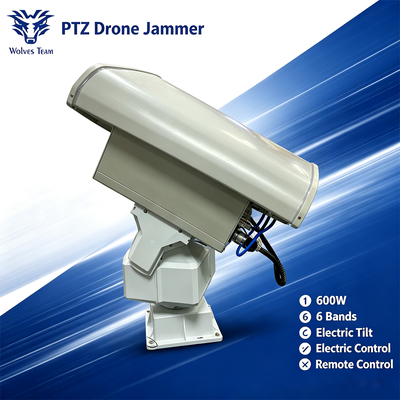 Acquistare 600W 6-Band PTZ Drone Jammer Sistema anti-UAV a lungo raggio con copertura a spettro completo fabbricazione online