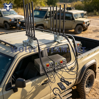 Acquistare Disturbatore di segnale per veicoli esterno 500-2000M Sistema di soppressione del segnale per veicoli montato sul tetto Antenne omnidirezionali impermeabili fabbricazione online