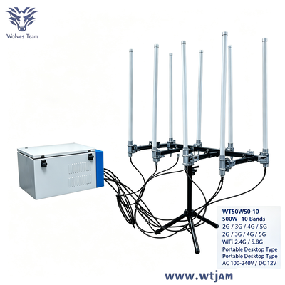 Acquistare Disturbatore di segnale portatile a 10 bande da 500 W per blocco del cellulare e del WiFi fabbricazione online