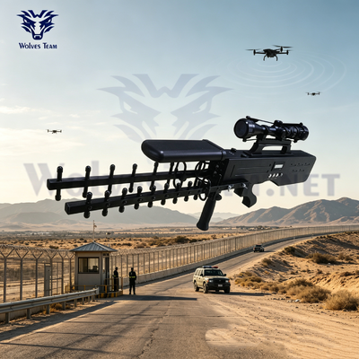 Acquistare Pistola di soppressione RF portatile anti-drone da 30W Copertura effettiva massima di 500 metri per aree di confine fabbricazione online