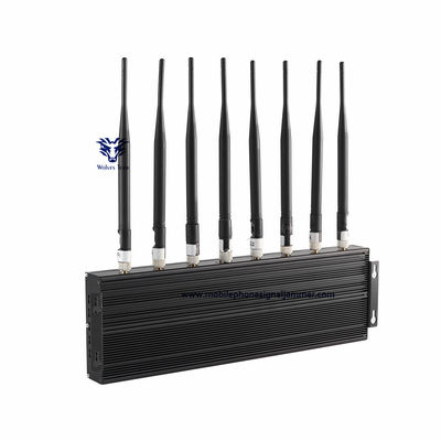 emittente di disturbo di GSM 3G 4G 5G WIFI dell'emittente di disturbo del segnale del telefono cellulare dei canali 80W 8 che inceppa gamma 100 metri