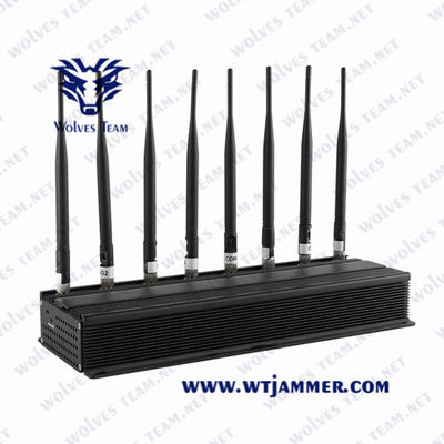 comprare Desktop antenne omnidirezionali regolabili potente jammer segnale del telefono cellulare/UHF VHF GSM 5G jammer segnale online manufacture