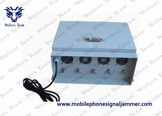 Alto potere Celluar Signal Jammer CDMA GSM 4G 5G WIFI Bluetooth Alloggiamento in metallo Buon sistema di raffreddamento